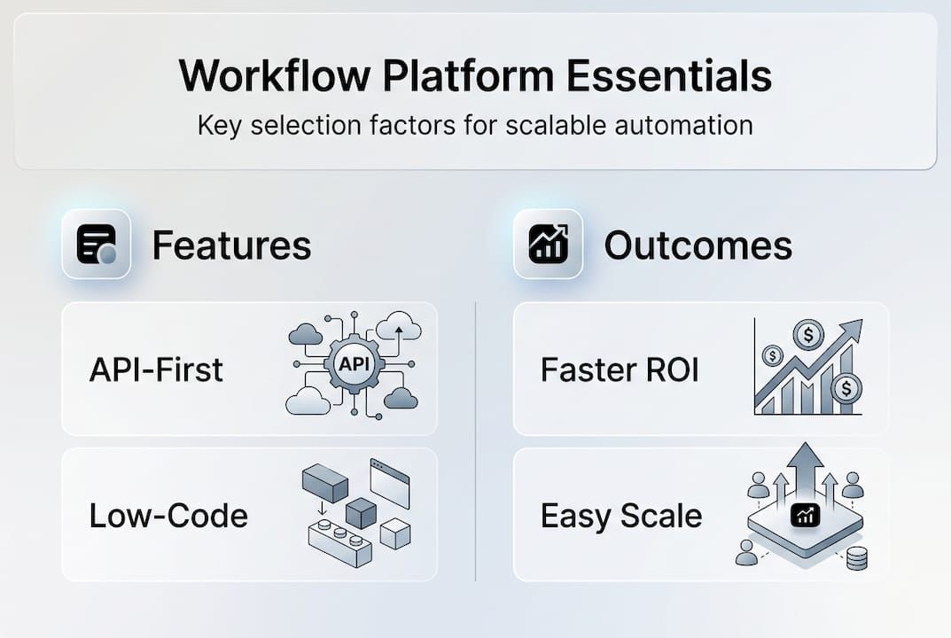 Infographic of platform features and outcomes