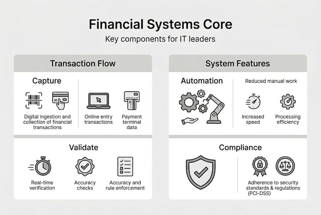 Infographic financial system core components