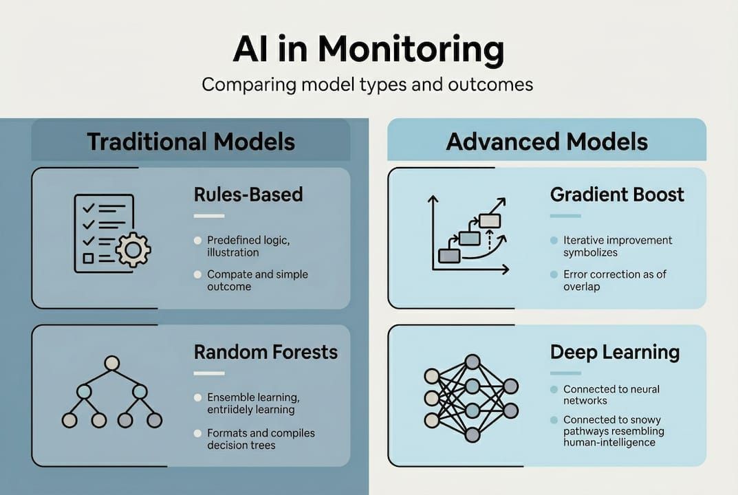 Infographic comparing AI models in monitoring