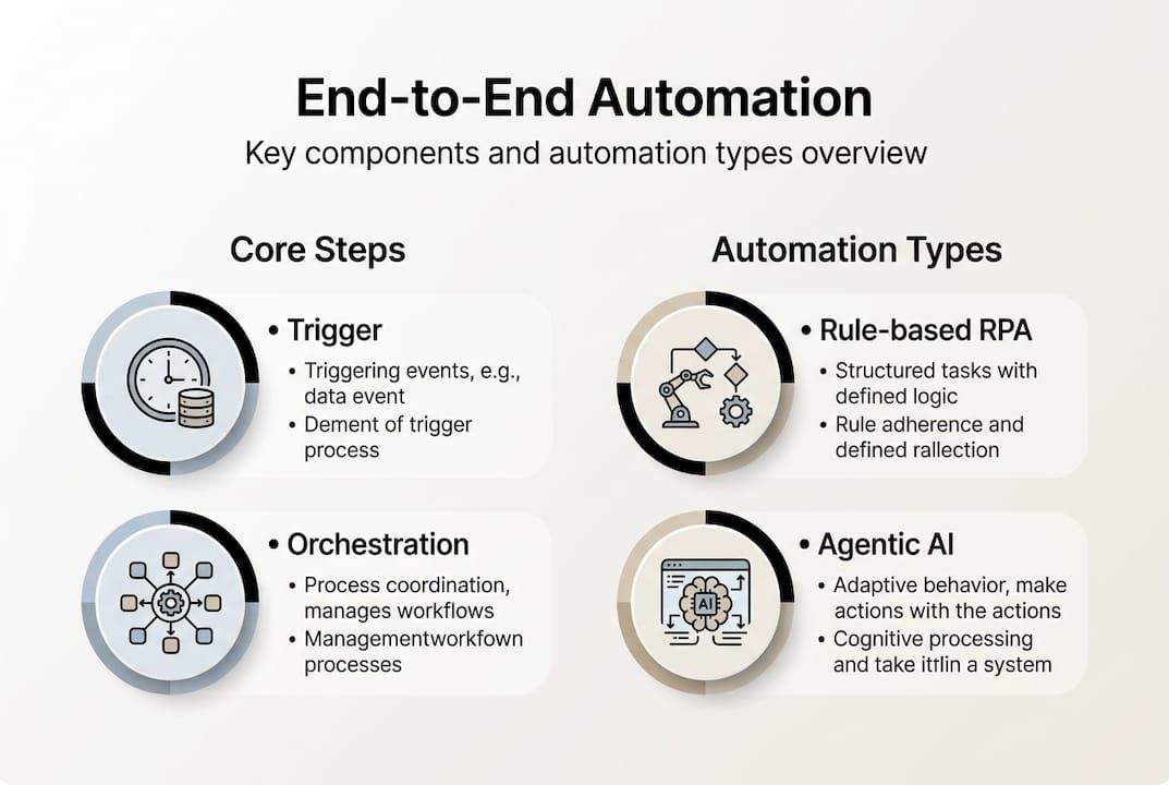 Infographic showing automation steps and types