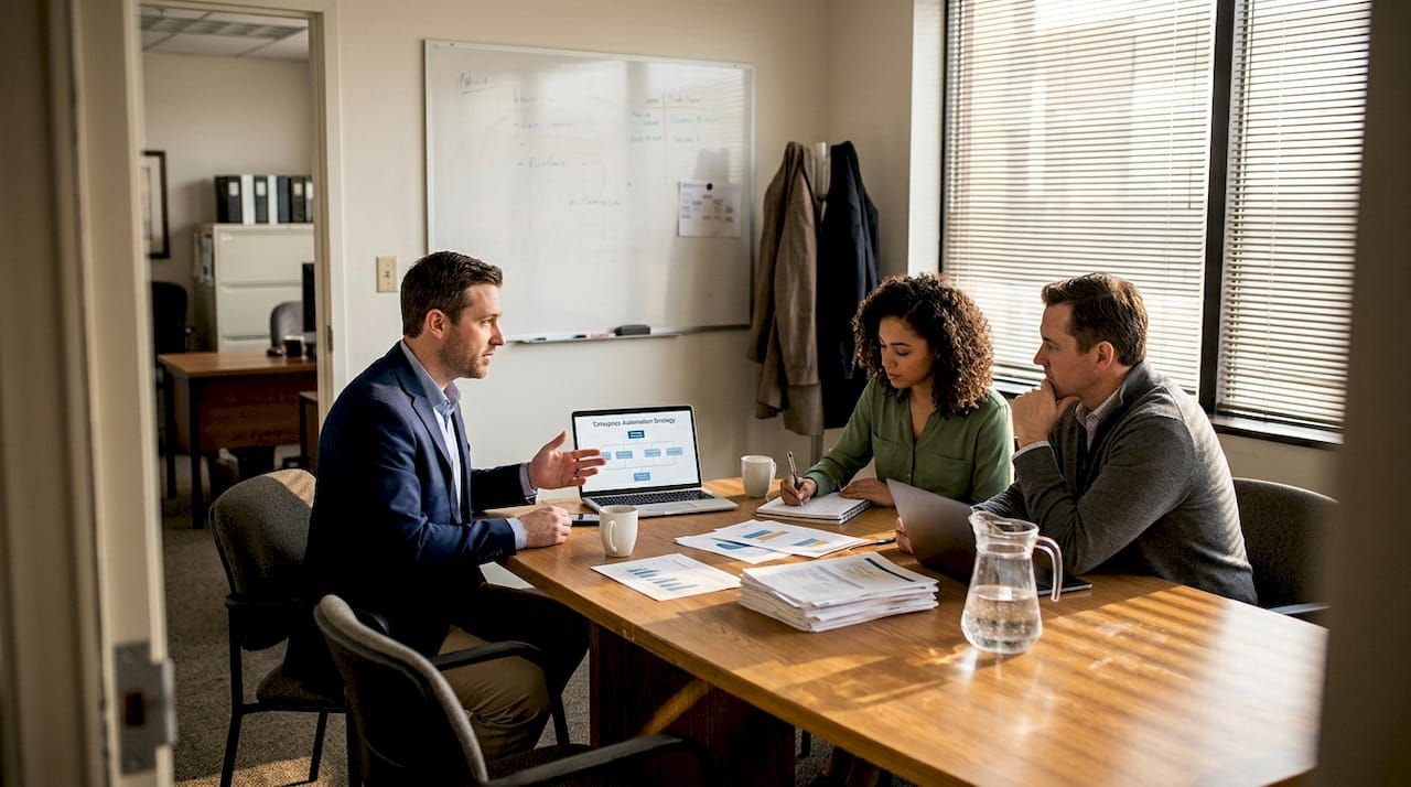 Business analysts planning automation strategy