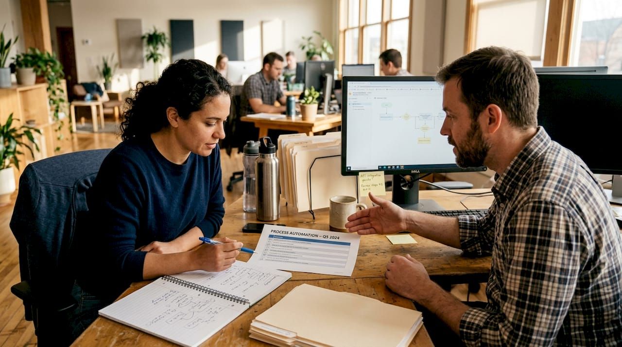 Team reviewing process selection checklist