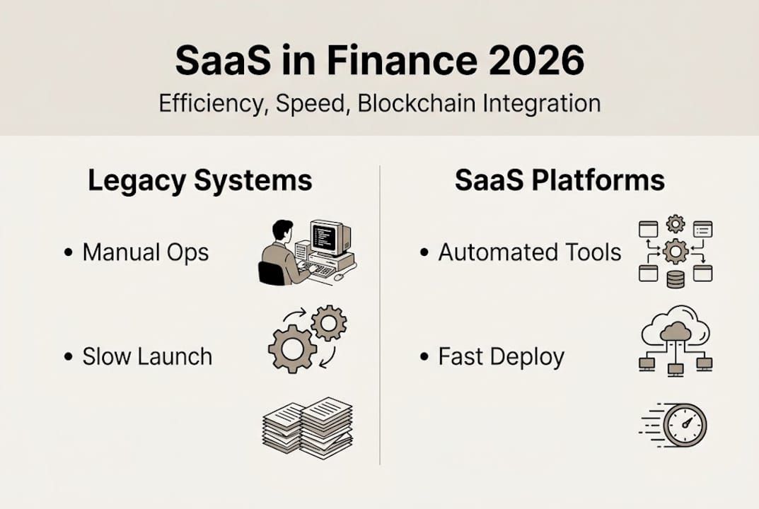 Infographic comparing SaaS and legacy finance systems