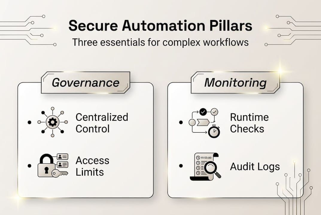 Infographic showing pillars of secure automation