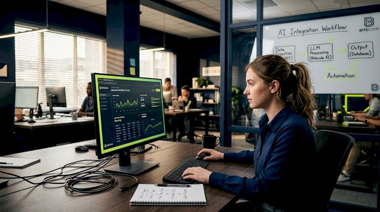 Analyst viewing AI workflow automation screen