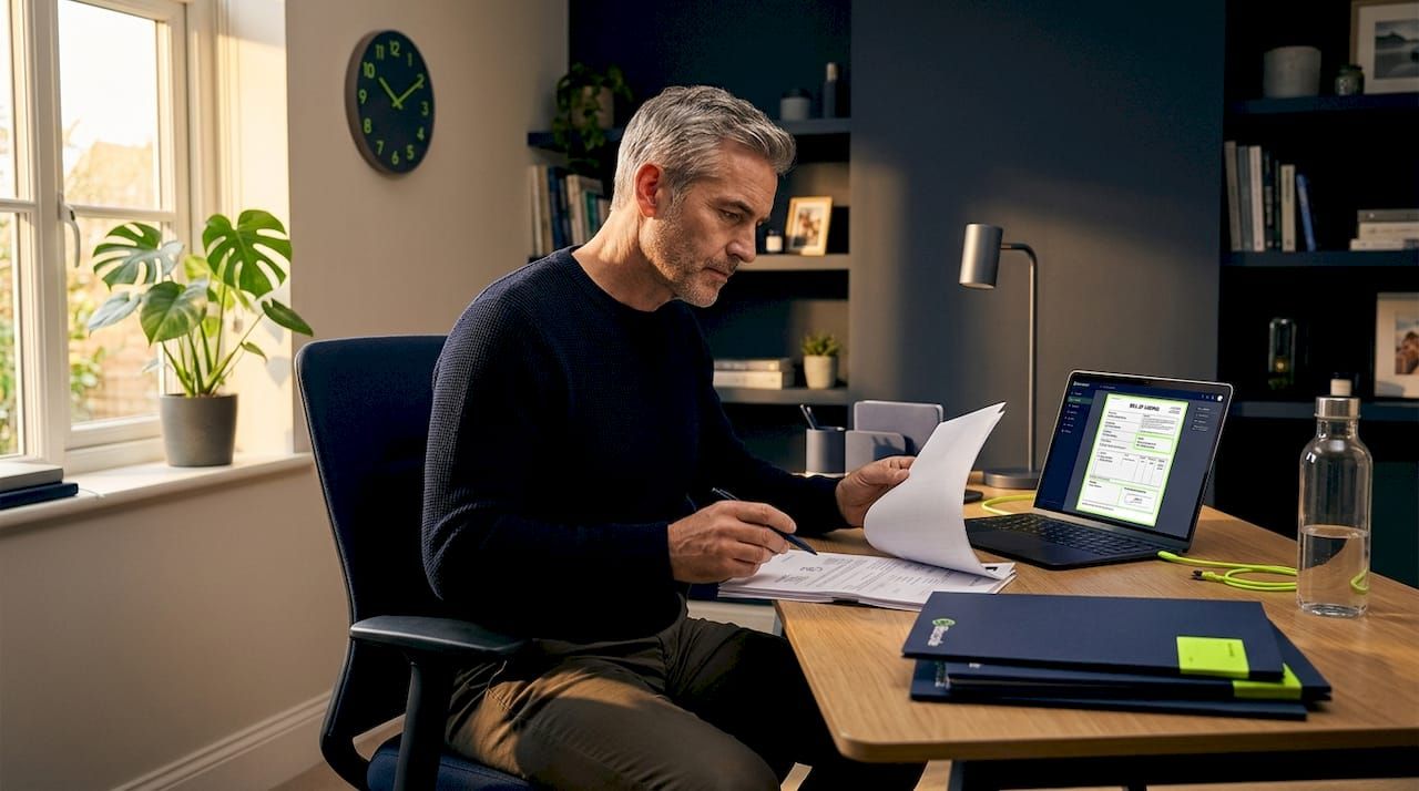 Specialist reviewing trade finance export documents