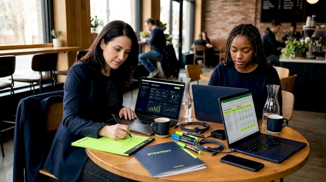 Professionals collaborating on fintech projects