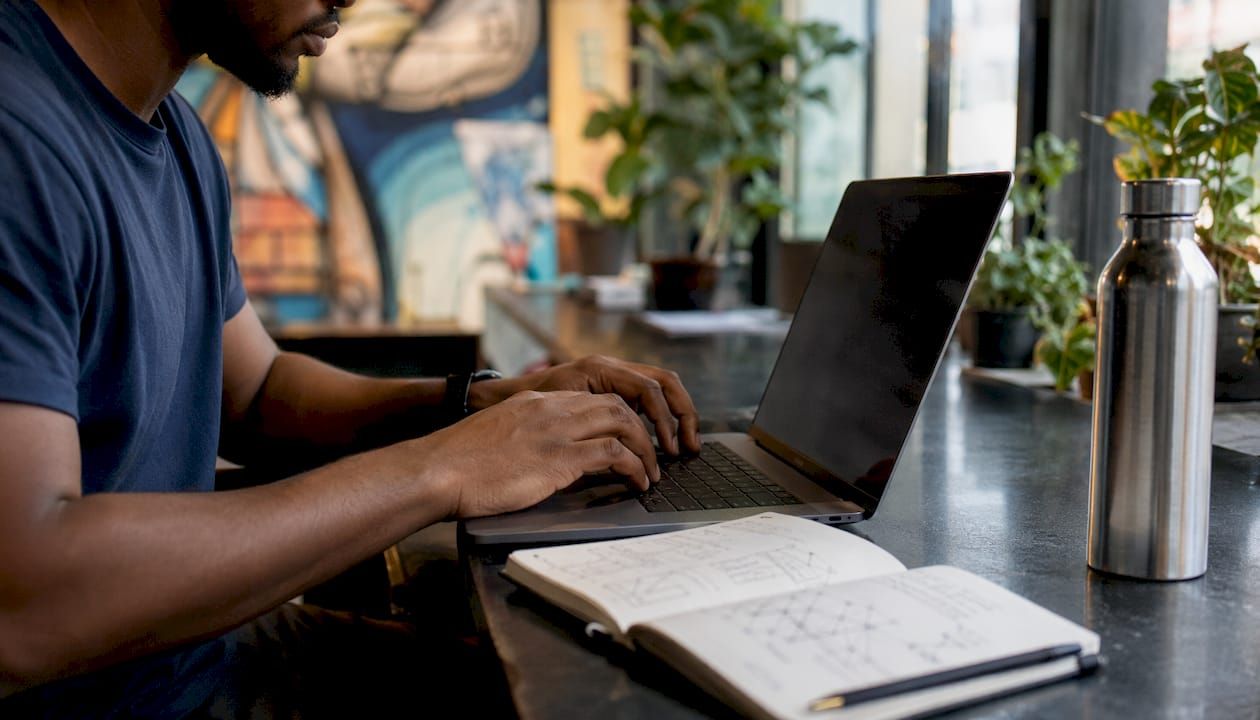 Developer hands coding AI assistant architecture