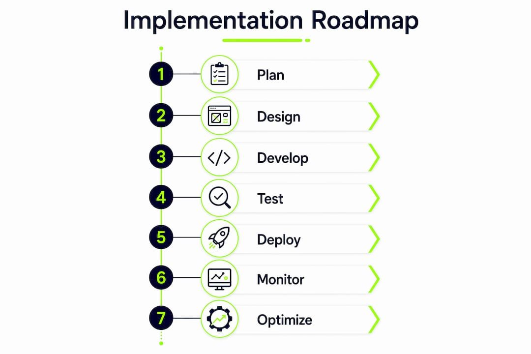 Infographic illustrating SaaS workflow implementation steps