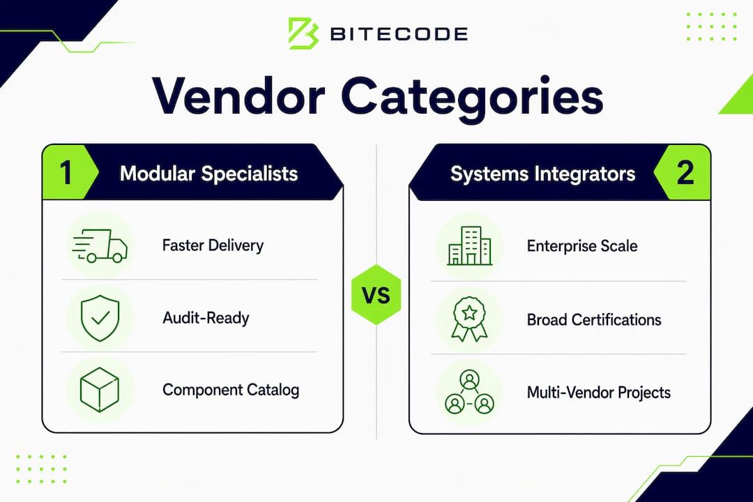 Infographic comparing vendor categories