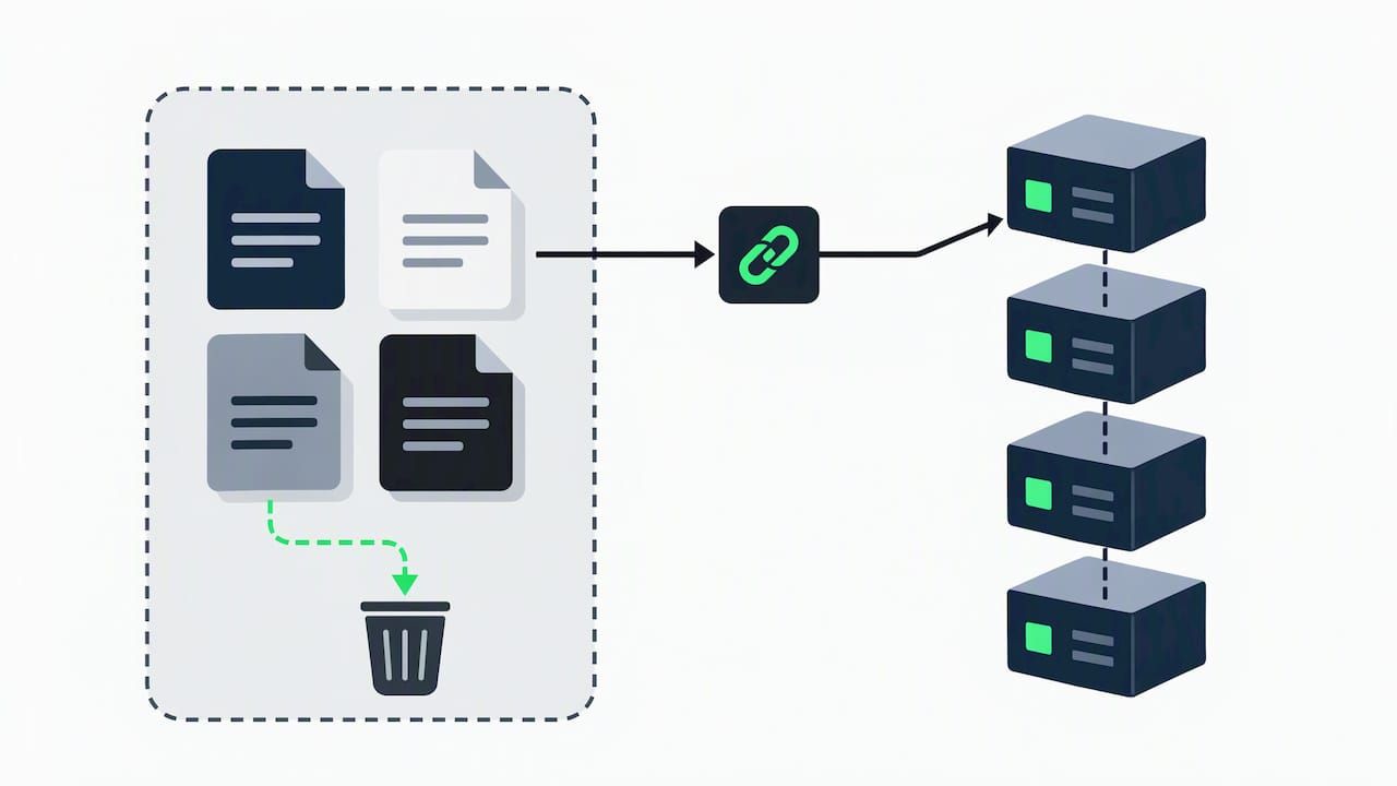 Private data separated from public blockchain proof