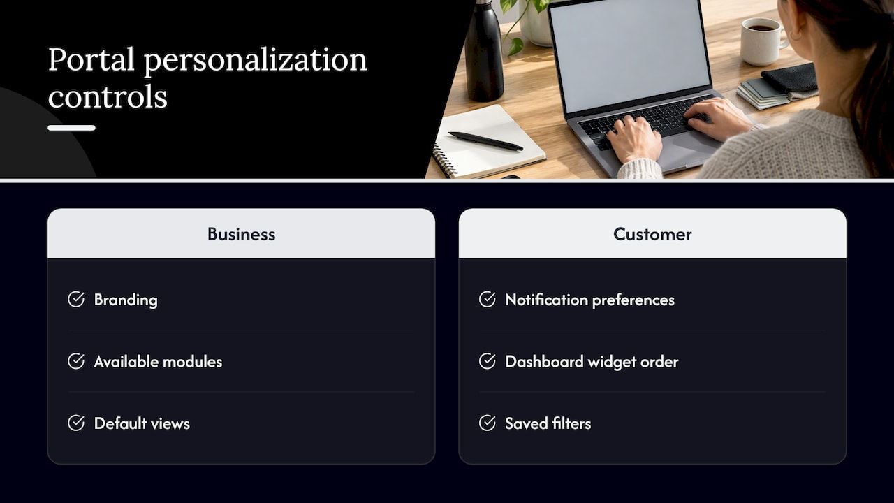 Business and customer portal controls compared